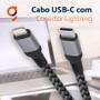 Imagem de Cabo Usb-c Geonav Lightning MFI 20w 1.5mt Reforçado