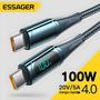 Imagem de Cabo USB-C para Carregamento Rápido (100W, 5A, 2m) - Compatível com Macbook, Xiaomi, Samsung e Essager