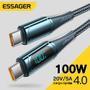 Imagem de Cabo USB-C para Carregamento Rápido (100W, 5A, 2m) - Compatível com Macbook, Xiaomi, Samsung e Essager