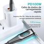 Imagem de Cabo USB-C para USB-C 100W 5A - Carregamento Rápido 2M - Compatível com Macbook, Xiaomi, Samsung e Essager