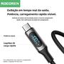 Imagem de Cabo USB-C PD 100W com Display LED - Carregamento Rápido 5A (2m) - Compatível com Macbook, Xiaomi, Poco e Samsung