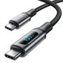 Imagem de Cabo USB-C PD 100W com Display LED - Carregamento Rápido 5A (2m) - Compatível com Macbook, Xiaomi, Poco e Samsung