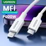 Imagem de Cabo Usb C Ugreen Rápido Pd 20W Tipo C (Mfi) 1M, (Branco)