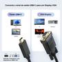 Imagem de Cabo USB-C VGA 1 metro 1 M FullHD 1080P Thunderbolt3 VGA