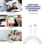 Imagem de Cabo USB Dados Carga Tipo Carregador 1 Metro Reforçado
