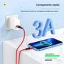 Imagem de Cabo USB de Carregamento Rápido (2m/3m) para iPhone - Compatível com 14, 13, 12, 11, Xr, 6s, 7, 8 Plus