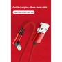 Imagem de Cabo USB de Carregamento Rápido 90° - 2m/3m - Compatível com iPhone 14/13/12/11/X/XR/6s/7/8