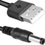 Imagem de Cabo Usb Para Fonte Conector P4 Pino 5.5 X 2.5mm 50cm flexível Preto