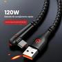 Imagem de Cabo USB Tipo C 90 Graus com Carregamento Rápido 120W - Compatível com Huawei Mate 40