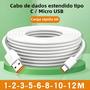 Imagem de Cabo USB Tipo C e Micro USB - Carga Rápida (1m a 12m) - Universal para iPhone 15 e Samsung
