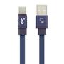 Imagem de Cabo USB Tipo-C Reforçado em Tecido Canvas 1m Azul - ELG