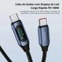 Imagem de Cabo Usb Tipo-c Usb-C Pd Carreg Rápido100w 5a Led Display 1m