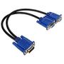 Imagem de Cabo Vga Vídeo Y Divisor 20cm Splitter Conecta 2 Monitores ( 2 TELAS IGUAIS)