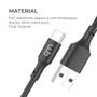 Imagem de Cabo WB USB-A e USB-C 1 metro 30W nylon trançado compatível com Android