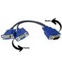 Imagem de Cabo Y Para Monitor Vga 1 Macho x 2 Femea It-Blue 20Cm