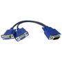 Imagem de Cabo Y Para Monitor Vga 1 Macho x 2 Femea It-Blue 20Cm