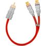 Imagem de Cabo Y Prime Plug Metal Transp Vermelho  2 Femea 1 Macho