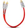 Imagem de Cabo Y Prime Plug Metal Transp Vermelho 2 Macho 1 Femea