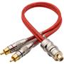 Imagem de Cabo Y Prime Plug Metal Transp Vermelho 2 Macho 1 Femea