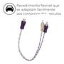 Imagem de Cabo Y Roxo Com Prata Injetado Transparente 4mm 1 Macho E 2 Fêmeas Revestimento Em Pvc Flexível Linha Svart