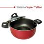 Imagem de Caçarola Antiaderente Super Teflon Com Tampa De Vidro E Saída De Vapor 1,8 Litros Com Cabo Anatômico