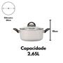 Imagem de Caçarola com Tampa 20cm 2,65L Antiaderente Ceramic Life Vanilla Suprema Brinox - 7244/363