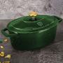 Imagem de Caçarola Oval Ferro Fundido 30cm 4,6L Emerald Berlinger Haus Panela Esmalte Turco Antiaderente Forno Cozinha 