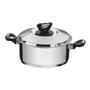 Imagem de Caçarola Rasa Solar Baquelite 24 cm 4,7 L em Aço Inox Fundo Triplo com Cabo de Baquelite Tramontina 62723/240