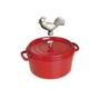 Imagem de Caçarola Redonda Staub 28cm Cereja + Puxador Chicken