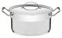 Imagem de Caçarola tramontina professional funda em aço inox fundo triplo com tampa plana detalhe satinado 28 cm 8.4 l