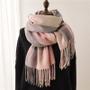 Imagem de Cachecol De Caxemira Pashmina Xadrez De Inverno Grosso E Quente Design De Moda Com Franjas Xale