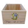 Imagem de Cachepô Decorativo de Pinus com Estampa  - Regue a Vida com Amor 15x15x10