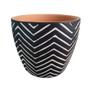 Imagem de Cachepot Cerâmica Vaso Para Plantas De Preto Zig Zag 11 cm