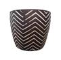 Imagem de Cachepot Cerâmica Vaso Para Plantas De Preto Zig Zag 11 cm