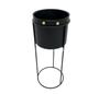 Imagem de Cachepot Decorativo Maior Suspenso Metal Preto Luxo