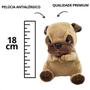 Imagem de Cachorro Pug De Pelúcia Antialérgico Fofo Fofinho 18cm