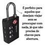 Imagem de Cadeado Com Segredo Numérico 3 Dígitos Tsa Zamac 30pl Papaiz (Preto)