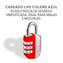 Imagem de Cadeado Malas Mochila Armário Viagem Vermelho 20mm Stam