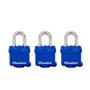 Imagem de Cadeado Master Lock 312TRI Laminado com Chave Azul (Pacote com 3)