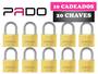 Imagem de Cadeado Pado 35mm Kit 10 Peças Segredos Iguais 20 Chaves