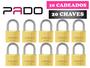 Imagem de Cadeado Pado 60mm Kit 10 Peças Mesmos Segredos 20 Chaves