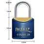 Imagem de Cadeado Pequeno 20mm Haste Curta Latão Maciço Azul Com Chave  Papaiz  Kit 10 Un