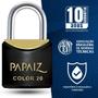 Imagem de Cadeado Pequeno 20mm Haste Curta Latão Maciço Preto Com Chave  Papaiz  Kit 10 Un