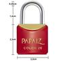 Imagem de Cadeado Pequeno 20Mm Haste Curta Vermelho Com Chave 04 Un