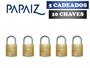 Imagem de Cadeados 20mm Papaiz Kit 5 Peças Mesmo Segredo - 10 Chaves