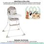 Imagem de Cadeira Alimentação De Bebê Para Refeição Infantil Até 23Kg Nick Panda Galzerano + Babador