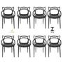 Imagem de Cadeira Allegra Preta Top Chairs - kit com 8