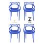 Imagem de Cadeira Allegra Top Chairs Azul Bic - kit com 4