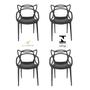 Imagem de Cadeira Allegra Top Chairs Preta - kit com 4