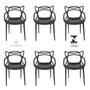 Imagem de Cadeira Allegra Top Chairs Preta - kit com 6